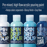 FolkArt Drizzle Pre-Mixed Acrylic Pouring Paint Set, Surf's Up Set of 4 Premium High Gloss Finish Fluid Pouring Paints Perfect for Indoor & Outdoor Arts and Crafts Projects, 50414
