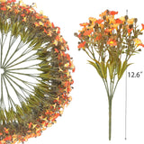 12 Bundles Uv Resistant Artificial Fall Flowers Fake Mums Realistic Silk Daisy Plastic Faux Autumn Plants For Outdoor Garden Courtyard Patio Decor (Orange)