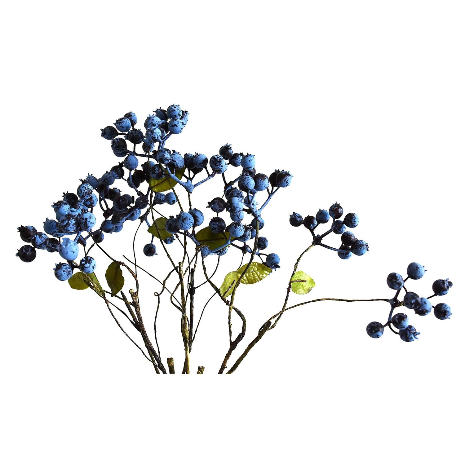 18 Inch Artificial Blueberry Fruits Branches Fake Berries Blue Decorative For Wedding Diy Garland And Holiday Ornaments Pack Of 3 Blue