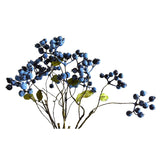 18 Inch Artificial Blueberry Fruits Branches Fake Berries Blue Decorative For Wedding Diy Garland And Holiday Ornaments Pack Of 3 Blue