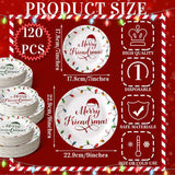 120 Pcs Christmas Lights Disposable Paper Plates Set 9'' And 7'' Merry Friendsmas Christmas Dessert Plates Bulk For Xmas Birthday Party Decor
