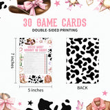 Mommy Or Daddy Western Cowgirl Baby Shower Game Set - 30 Pcs Double-Sided Print Cards - Gender Neutral Party Activities Favor & Supplies - Baby Shower Game For Girl - B06