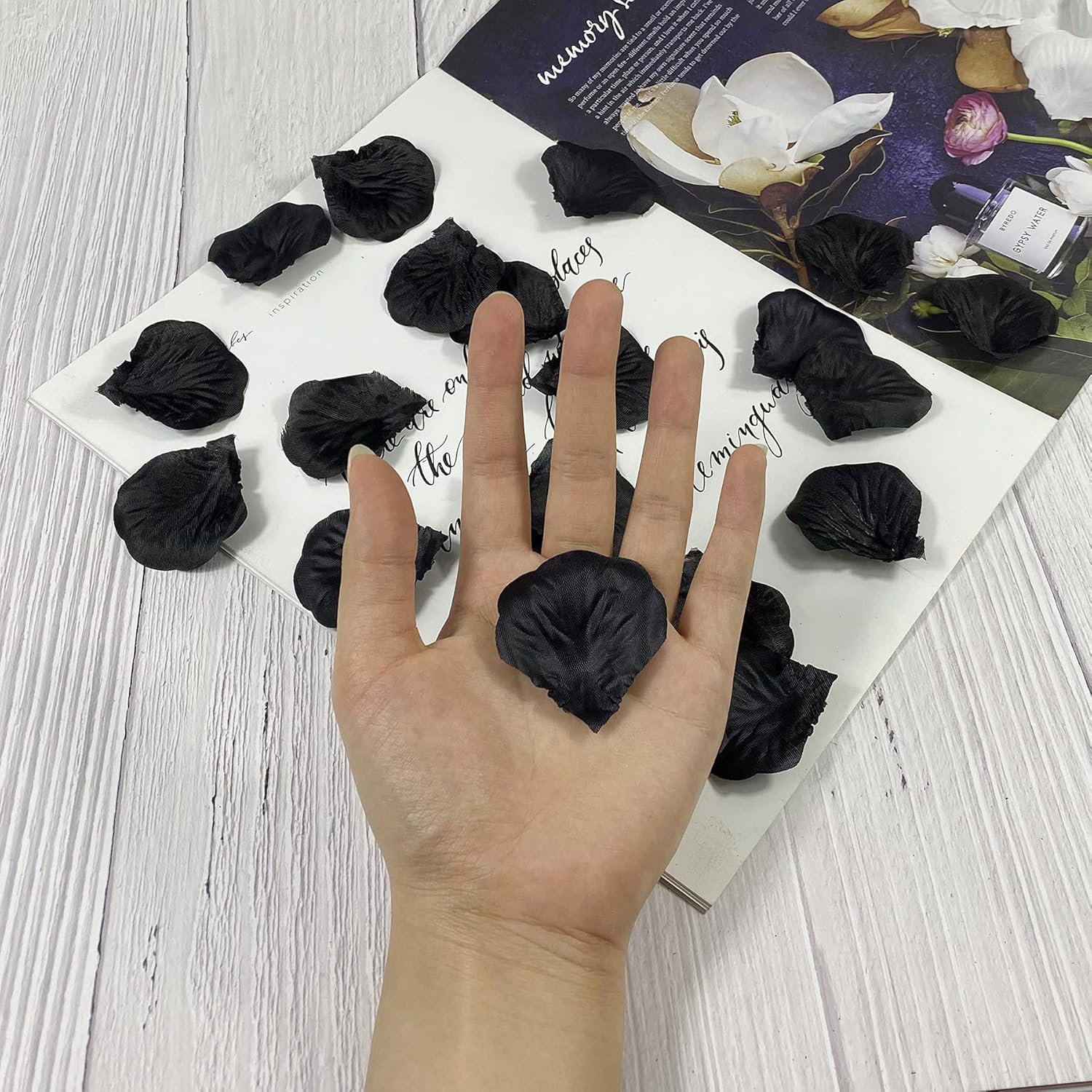 3000 Pieces Black Rose Petals Fake Artificial Flower Petals For Valentine Day,Wedding,Party Decoration,Romantic Night