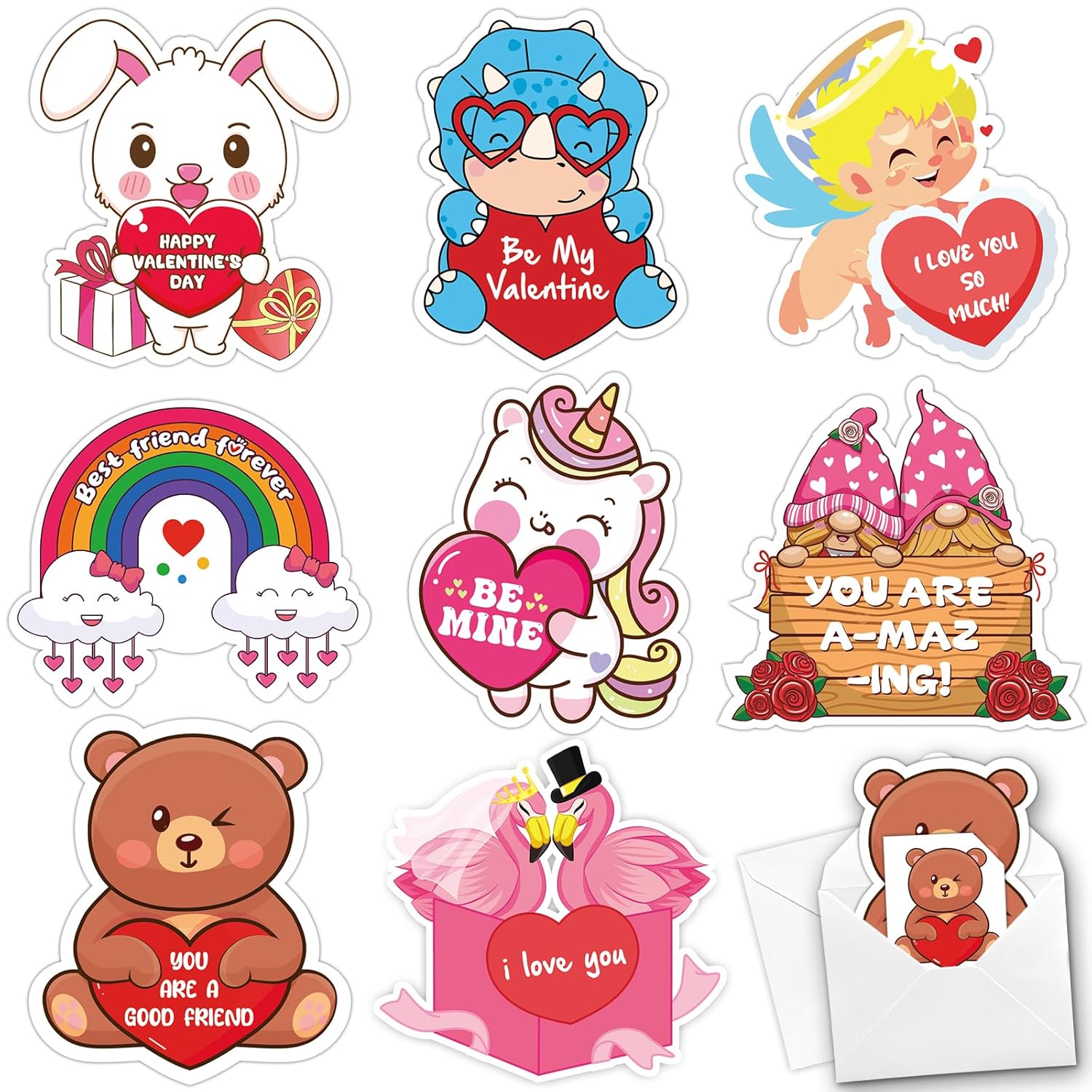 32 Pack Valentines Card For Kids Classroom, Classic Valentines Cards With Tattoos Envelopes, Happy Valentine Cards For Kids School, Party Exchange Favors Gifts For Boys Girls