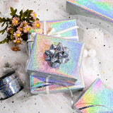 Silver Wrapping Paper Roll, Metallic Holographic Star Gift Wrap For Birthday, Valentines, Mothers Day, Graduation, Wedding, Fathers Day, Baby Shower, Christmas (17 In X 32.8 Ft)