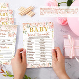 125 Pcs Floral Baby Shower Games For Girls 5 Games Baby Shower Activities Floral Cards For 25 Guests Includes Flower Mommy Or Daddy Predict Who Description Word Scramble Game With 20 Pencil