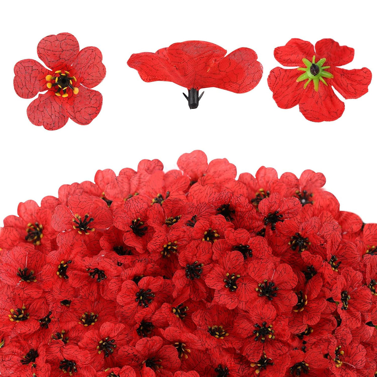 50Pcs Violet Artificial Flower Heads For Crafts - Detachable Silk Fake Flower Blooms & Mini Floral Heads Bulk For Diy Floral Crafts, Wreath Making, Wedding Decor & Artificial Plant Replacement (Red)