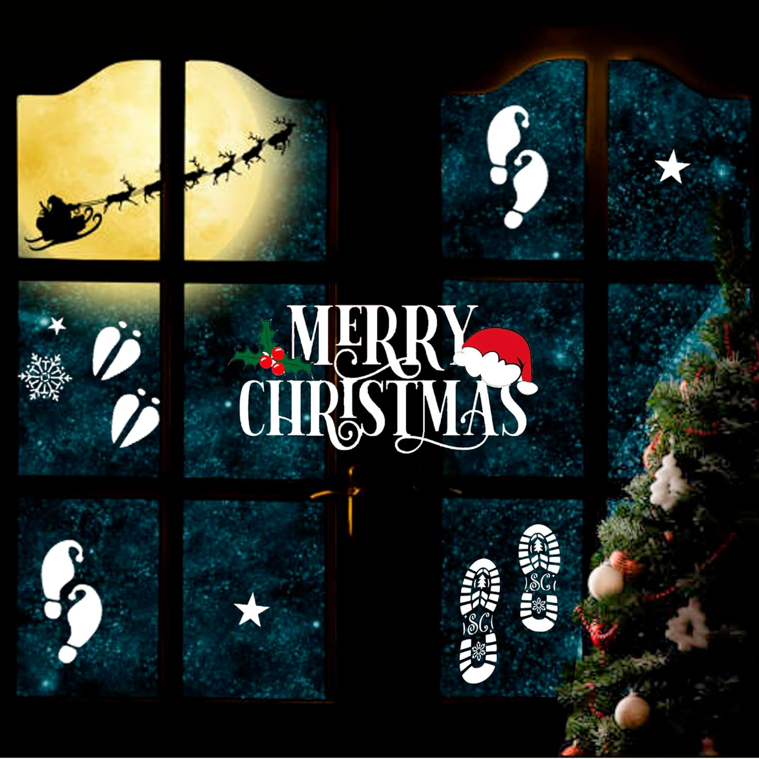 Reusable Santa Foot Stencil A4 Size 2Pcs – Elf Christmas Decoration, Santa Footsteps, Santa Claus Boot Stencil For Holiday Festive Home Décor
