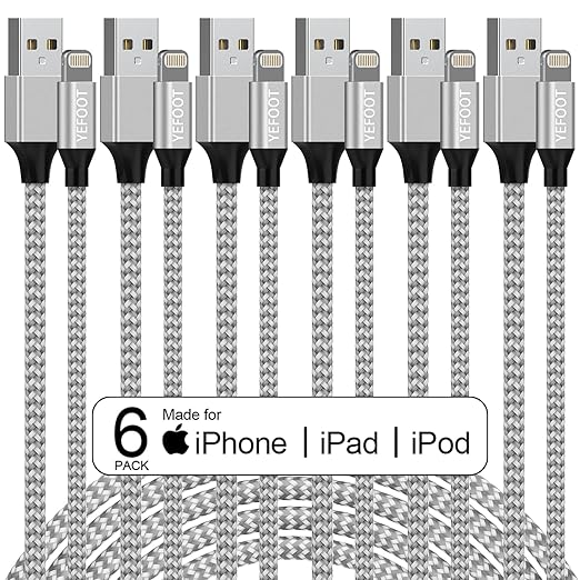 6 Pack Apple MFi Certified iPhone Charger Lightning Cable 3FT 6FT 10FT Fast Charging Cord for iPhone 14 13 12 11 iPad