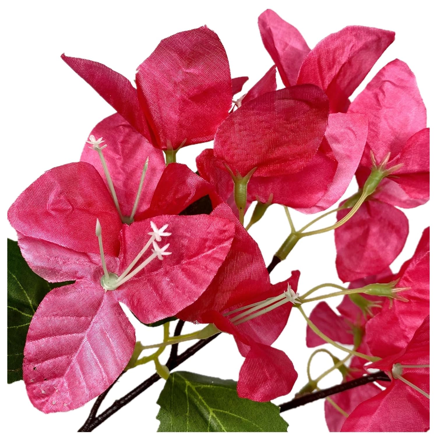 Pack Of 16 - Artificial Bougainvillea Flower Stems Silk Bougainvillea Long Branches Full Blossoms For Home Wedding Table Centerpiece Shower Event Backdrop Indoor Outdoor Decorations (Fuchsia)