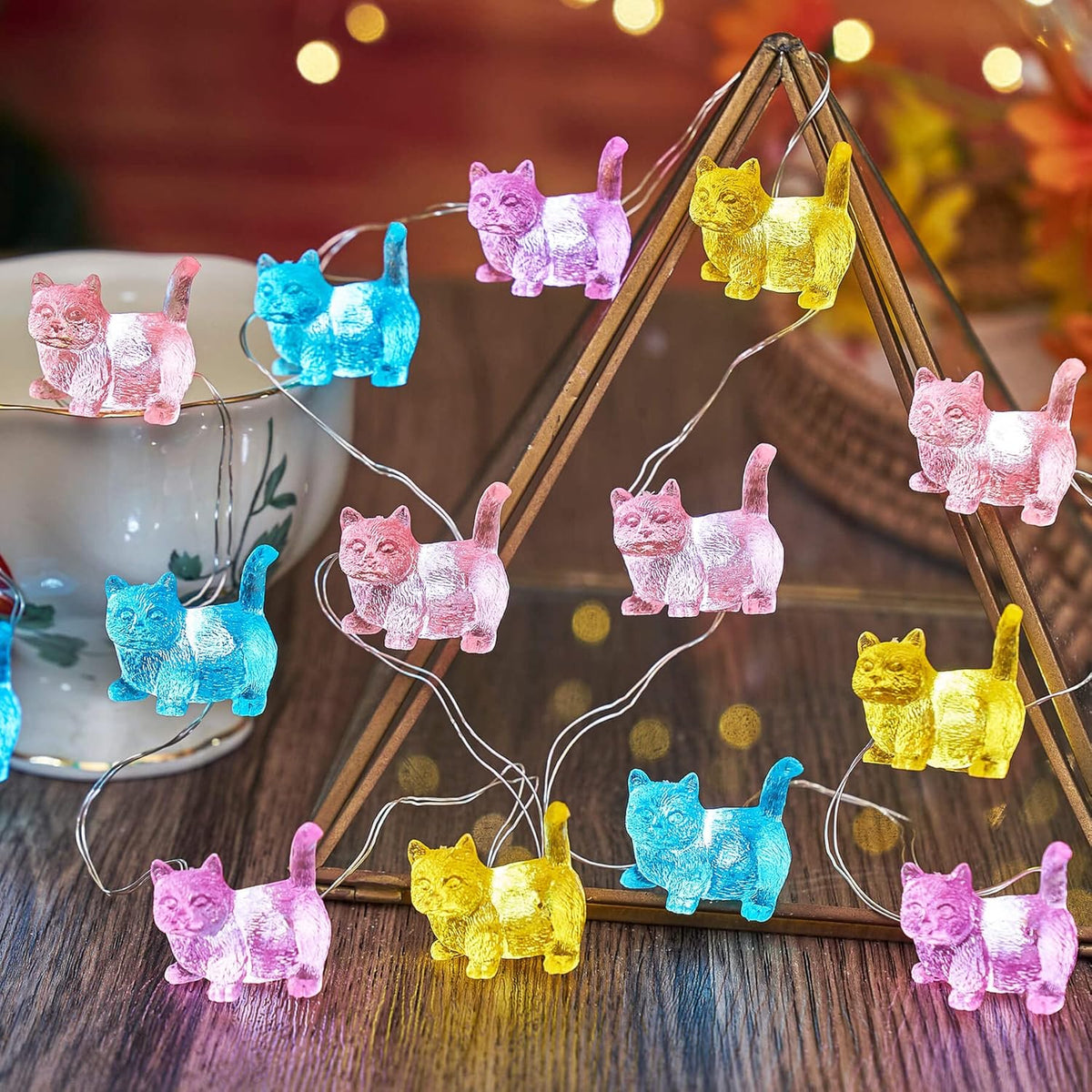 Bartlett Kitty Cat Decorative Lights For Bedroom Cute Animal Outdoor String Lights 30 Led 10Ft Battery Operated Cat Gift