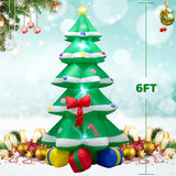 6 Foot Christmas Inflatable Christmas Tree With Gift Box Decoration With Led Lights,Cute Blow Up Christmas Tree Indoor O