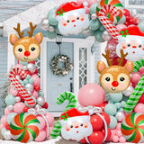 Santa Claus Foil Party Balloons, Merry Christmas Balloons, Elk Christmas Ballons For New Year Eve Holiday Festival Birthday Party Decorations (Elk & Santa Claus)