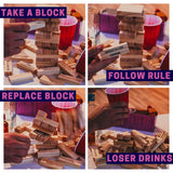 The Drinking Game - The Ultimate Pregame Drink Tower For Parties - 54 Stack It Blocks With Unique Dares, Friendsgiving Games, Funny White Elephant Gifts, Dirty Santa Gifts, Holiday Games