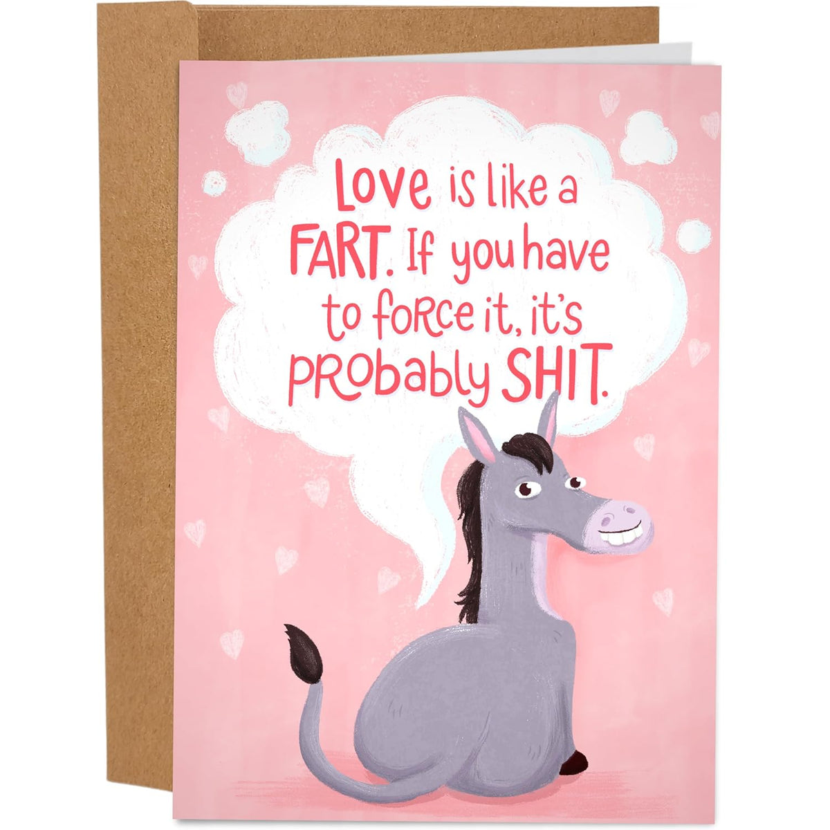 'Love Is Like A Fart' Funny Birthday Card For Him Or Her - Funny Anniversary Cards For Husband Or Wife - Funny Valentine'S Day Card - Love Is Like A Fart Card