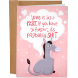 'Love Is Like A Fart' Funny Birthday Card For Him Or Her - Funny Anniversary Cards For Husband Or Wife - Funny Valentine'S Day Card - Love Is Like A Fart Card