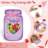 60 Set Valentine'S Day Cards Bulk Valentines Mason Jars Cards For School Classroom Party Favors Candy Holder Exchange Gifts Supplies(Hollow Heart)