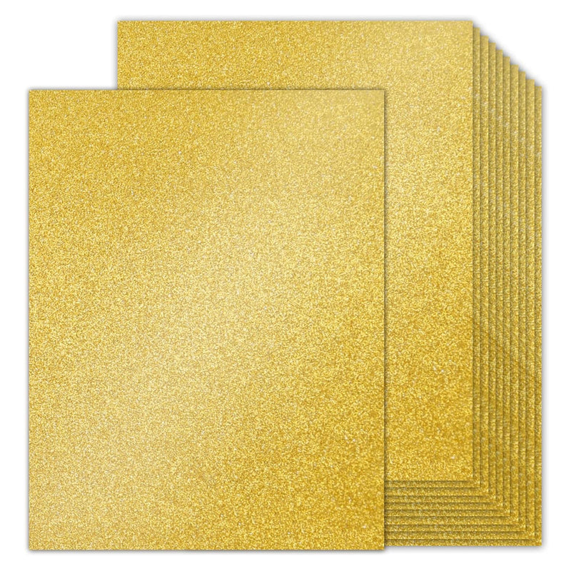 Double-Sided 100 Sheets Gold Glitter Cardstock 8.5 X 11, 80Lb No-Shed Shimmer