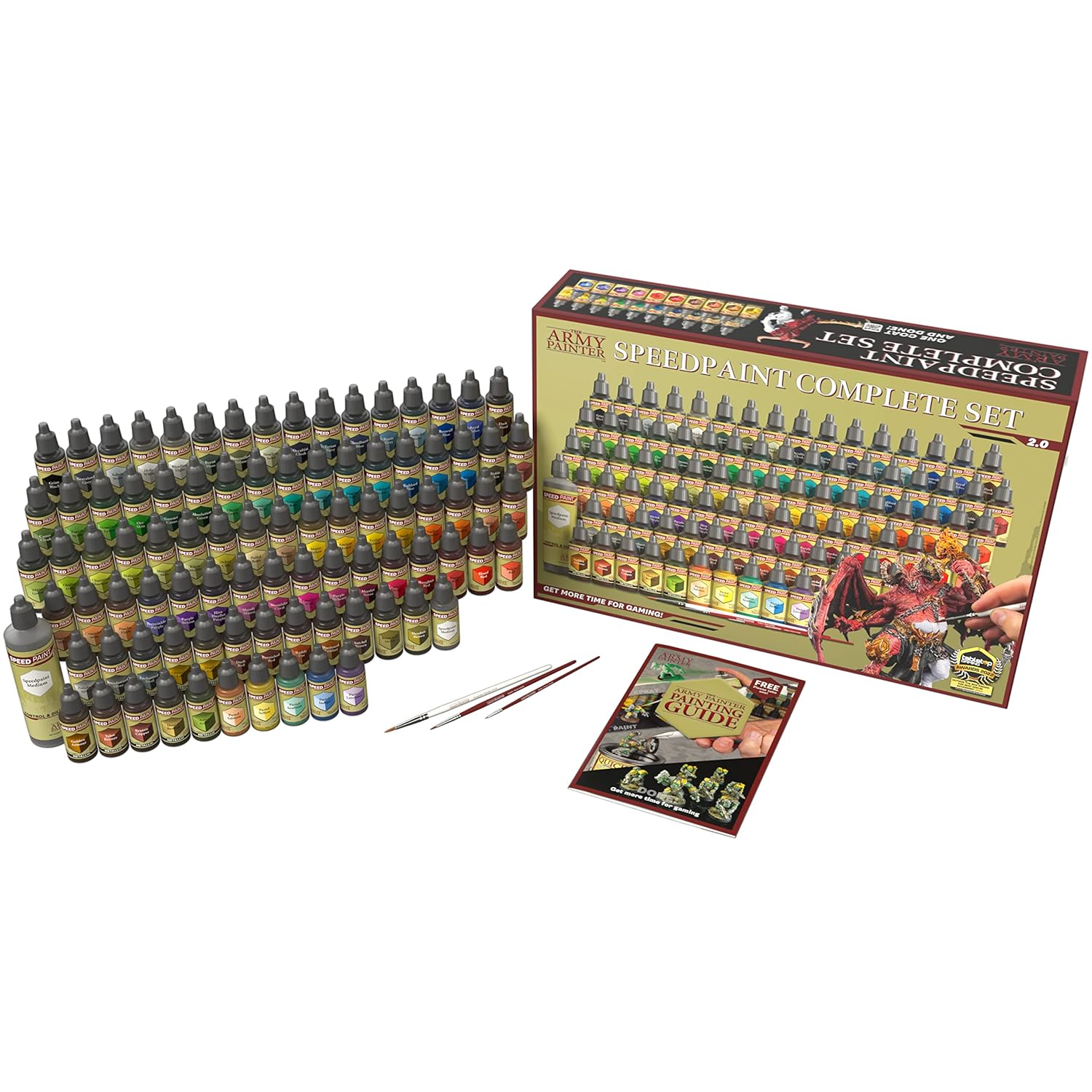 , Speedpaint 2.0 Complete Set Combo, 90 X 18 Ml Acrylic Contrast Model Paint, 4 Brushes & 1 Paint Palette For Miniature Painting, Dnd & Warhammer