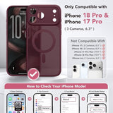 Magnetic Shockproof Protective Phone Case in Deep Burgundy for Apple iPhone 18 Pro and iPhone 17 Pro