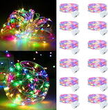 12 Pack Fairy Lights Battery Operated 7FT 20 LED Twinkle String Lights Waterproof Silver Wire Firefly Lights with 3 Lighting Modes for Mason Jars Wedding Party Holiday Decor