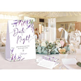 Lavender Purple Date Night Game, Date Night Ideas Sign With 50 Cards, Bridal Shower Game, Modern Bridal Shower Decorations, Wedding Date Night Advice - 09