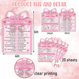 Pink Bow Cherry Themed Girl'S Sleepover Party Supplies - Girl'S Birthday Night Game Ideas - Who Knows The Birthday Girl Best 20 Pieces