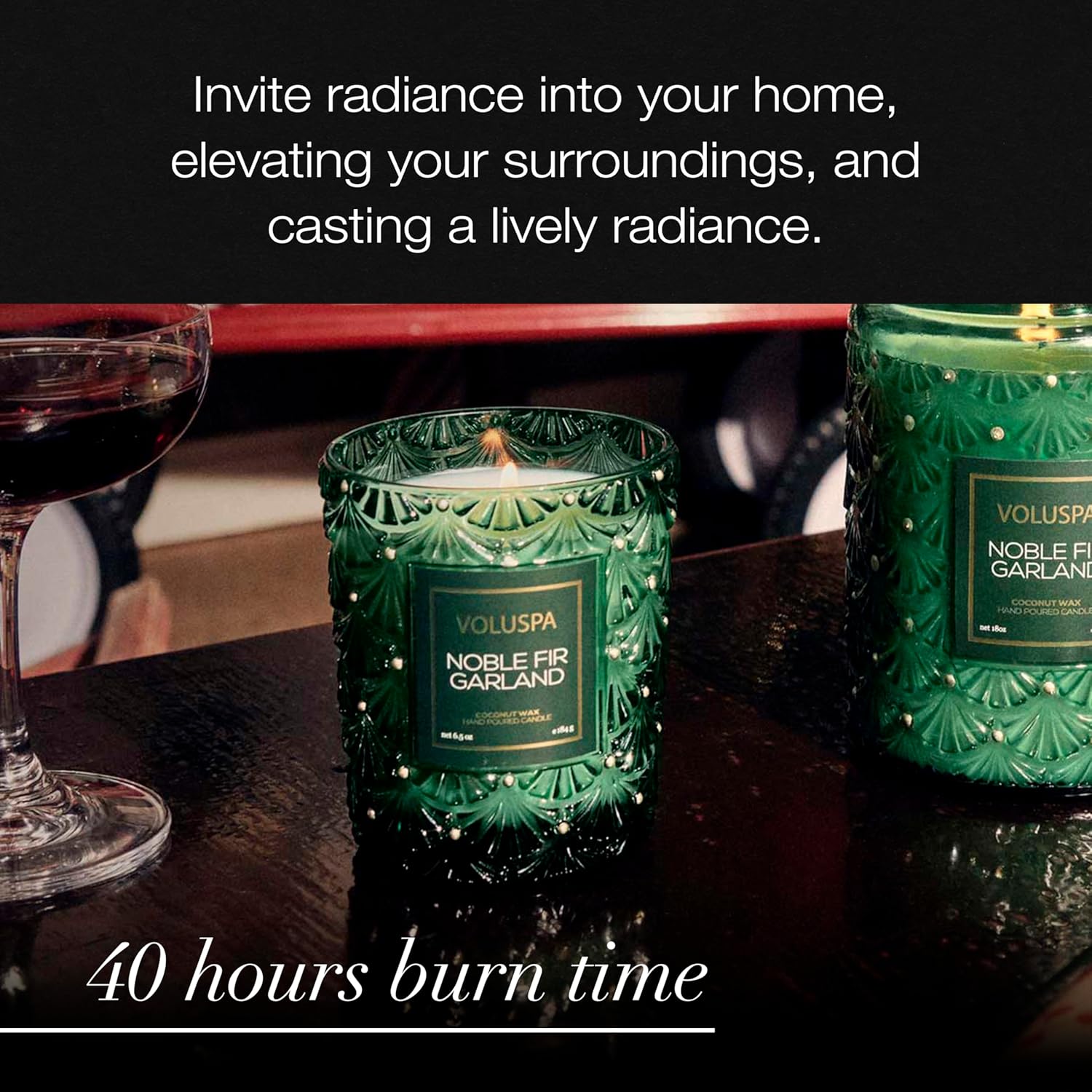 Noble Fir Garland Boxed Candle, 6.5 Oz, Coconut Wax Blend, Christmas Scented Candles For Home, 40 Hour Burn Time, Handcrafted In The Usa