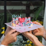 3D Pop Up Mothers Day Card, Best Mom Ever, For Mom, Wife - 5" X 7" Cover - Includes Envelope And Note Tag