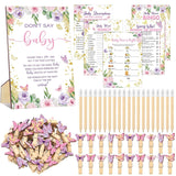 321 Pcs Butterfly Baby Shower Decorations A Little Butterfly Is On The Way For Baby Shower Party Bingo Games Don'T Say The Word For Pink Purple Gender Reveal Game Birthday Party Decor Supplies