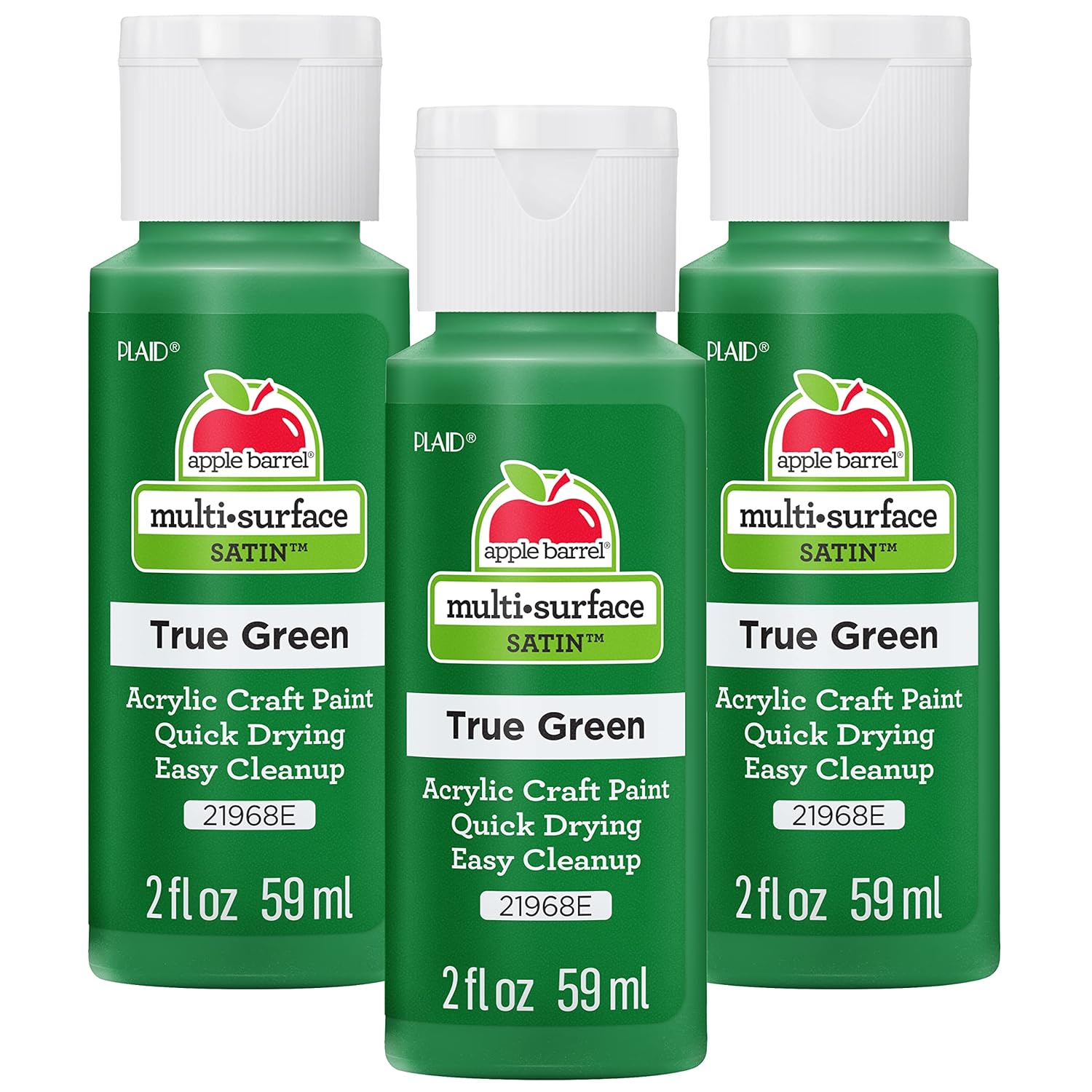 Apple Barrel Acrylic Paint, True Green (Pack of 3) 2 oz, 21968EA- (Pack of 3)