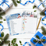 27 Pcs Winter Party Games Merry Christmas Games For Families Holiday Paper Game Cards Double Sided Printed Xmas Word Scramble Guessing Card Adult Family Large Groups Activity Supplies With Answer Key