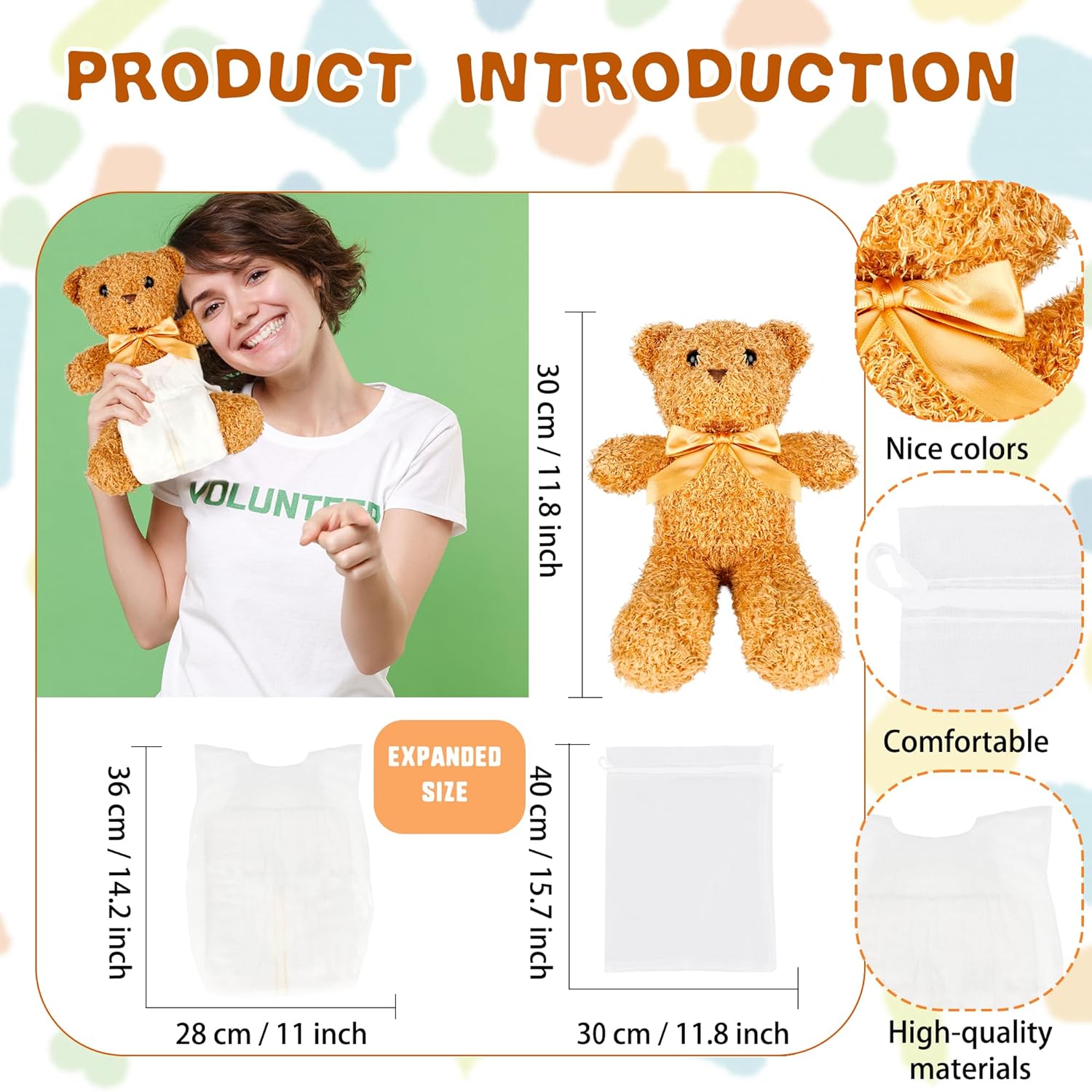 10 Sets Bear Blindfolded Diaper Changing Baby Shower Games Include 10 Bears Plush 10 Diapers 10 Gift Bags For Baby Shower Gender Reveal Party Game Prizes Gifts For Adults