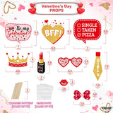 , Red Galentines Photo Props - Pack Of 35 | Galentine Photo Booth Props For Galentines Decorations | Galentines Day Decorations For Party | Galentines Day Photo Props | Valentine Photo Props