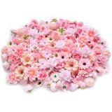 Artificial Pink Flowers Bulk Silk Roses Fake Flowers Heads For Crafts - Diy Home Spring Garden Floral Party Wildflower Garland Hanging Decoration Mini Small Rose Faux Fabric Flowers Heads 3-6Cm (Pink)