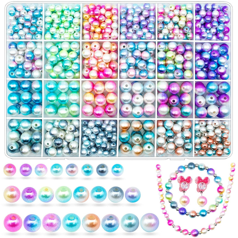 1150 Pcs Gradient Mermaid Imitation Pearl Beads For Craft, Faux Abs Sm