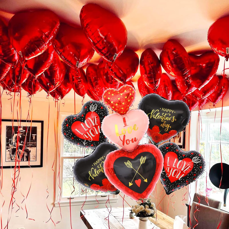 Huge, 12+1 Valentines Day Balloons Set - Pack Of 13, Valentine Day Dec