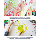 BLUEBIRD Premium Poster Paints 3.4 Fl Oz / 100ml Set of 6 - Vibrant Primary Colors for Stunning Artwork and Creative Projects