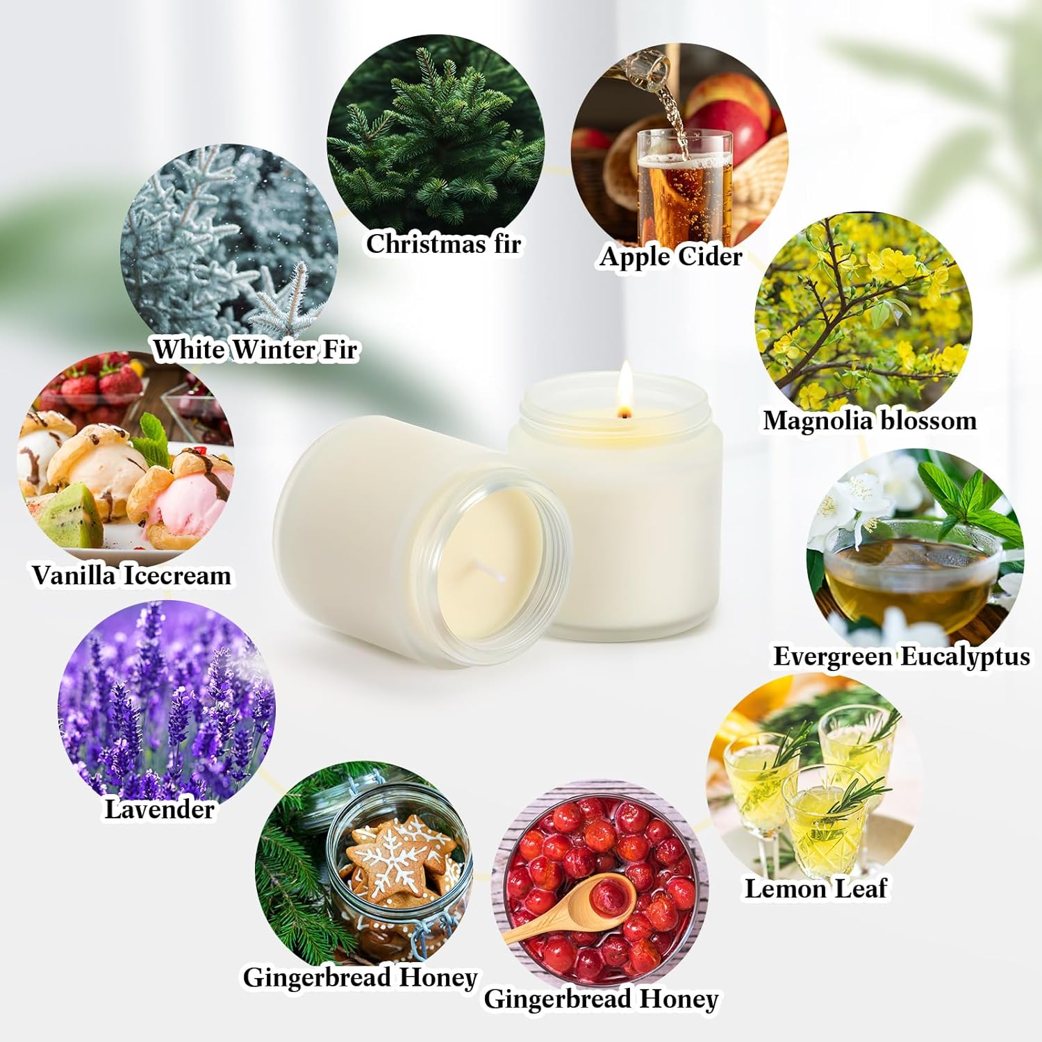 50 Pcs Mini Mason Jar Candles 3.5Oz Scented Small Jars Candles Bulk 10 Fragrances Relief Aromatherapy Gifts Set For Wedding Bridal Baby Shower Party Favors Birthday Gifts(Xmas Scent)