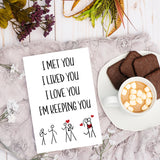 Funny Valentine'S Day Card For Him Her, Romantic Happy Valentines Day Card Gift For Husband Wife Boyfriend Girlfriend, Cute Anniversary Card Birthday Card For Couple Women Men, Humor I Love You Card