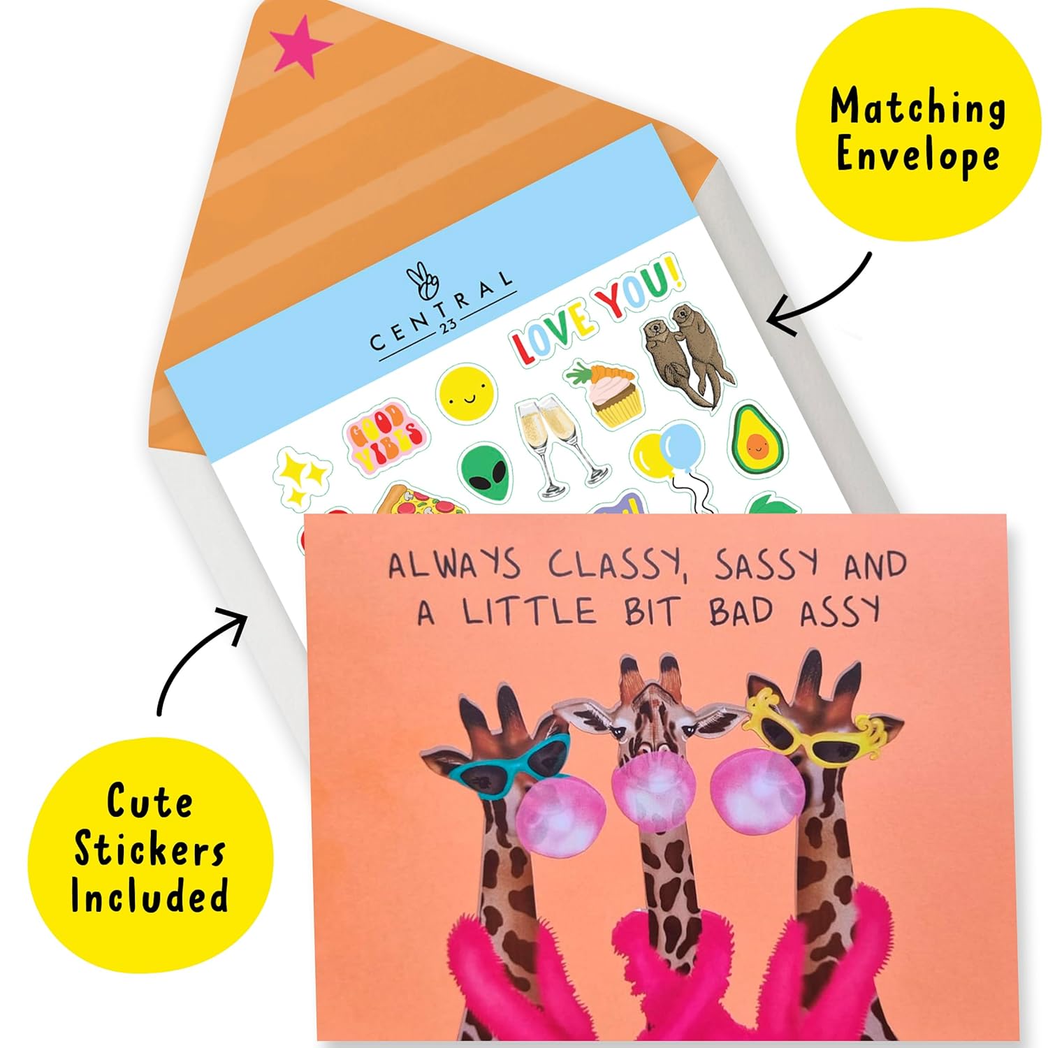 Friend Birthday Card Female - Pop Up Birthday Cards For Women - Sassy Giraffe - Funny Pop Up Card For Her - Gifts For Mum Sister Aunt Daughter Best Friends - Mothers Day Cards Funny