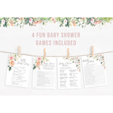 Floral Baby In Bloom Baby Shower Games, Fun Activities For 25 Guests(Trivia, Feud, Dad Jokes And Guess That Baby Song)
