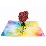Lesbian Love Tree Valentines 3D Greeting Pop Up Card, Happy Valentines Day, Anniversary, Gay Women, Rainbow, Pride, Lover, Lgbt, Wedding, Engagem