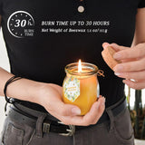 Natural Beewaxs Candles, Unscented Beewaxs Candles In Glass Cup, 6.8Oz 32 Hours Long Lasting, Pure Cotton Wick And Stress Relief, Home Gifts