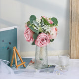 Set Of 2 Bridesmaid Bouquets, Artificial Silk Wedding Flower Arrangements For Party Ceremony Anniversary Marriage Proposal Bridal Shower Decorations - Dusty Pink