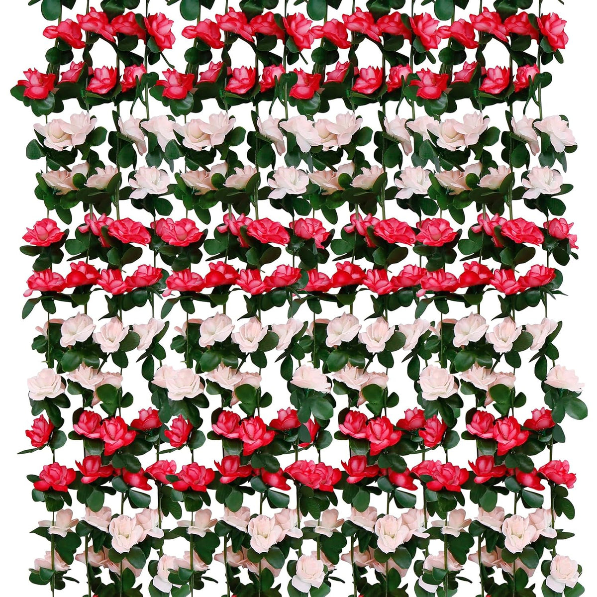 12 Pcs 98.4 Ft Artificial Flower Garland Pink Rose Garland For Wedding Room Decor?12,Pink?