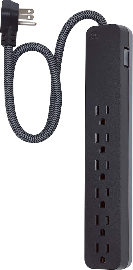 Surge Protector Power Strip with 2 Ft Braided Extension Cord