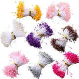 3200Pcs Artificial Matte Flower Stamen, 8 Colors Mini Flower Double Heads Pistil, Diy Floral Craft