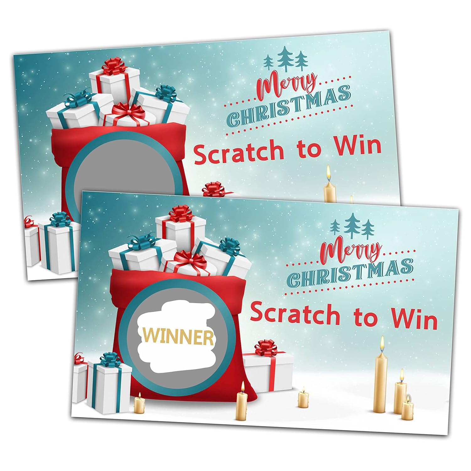 Christmas Scratch Off Game Cards, Scratch Off Stickers Holiday Games, Lottery Raffle Tickets, Christmas Party Supplies Decorations, New Year Activities For Adults Friends (50 Pack)-01