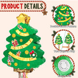 Christmas Tree Pinata - Christmas Decorations Xmastree Party Game For Kids Festival Party Decor Supply Green Tree Design Merry Xmas Favor Pull String With Blindfold Bat 16.5” X 12.4”